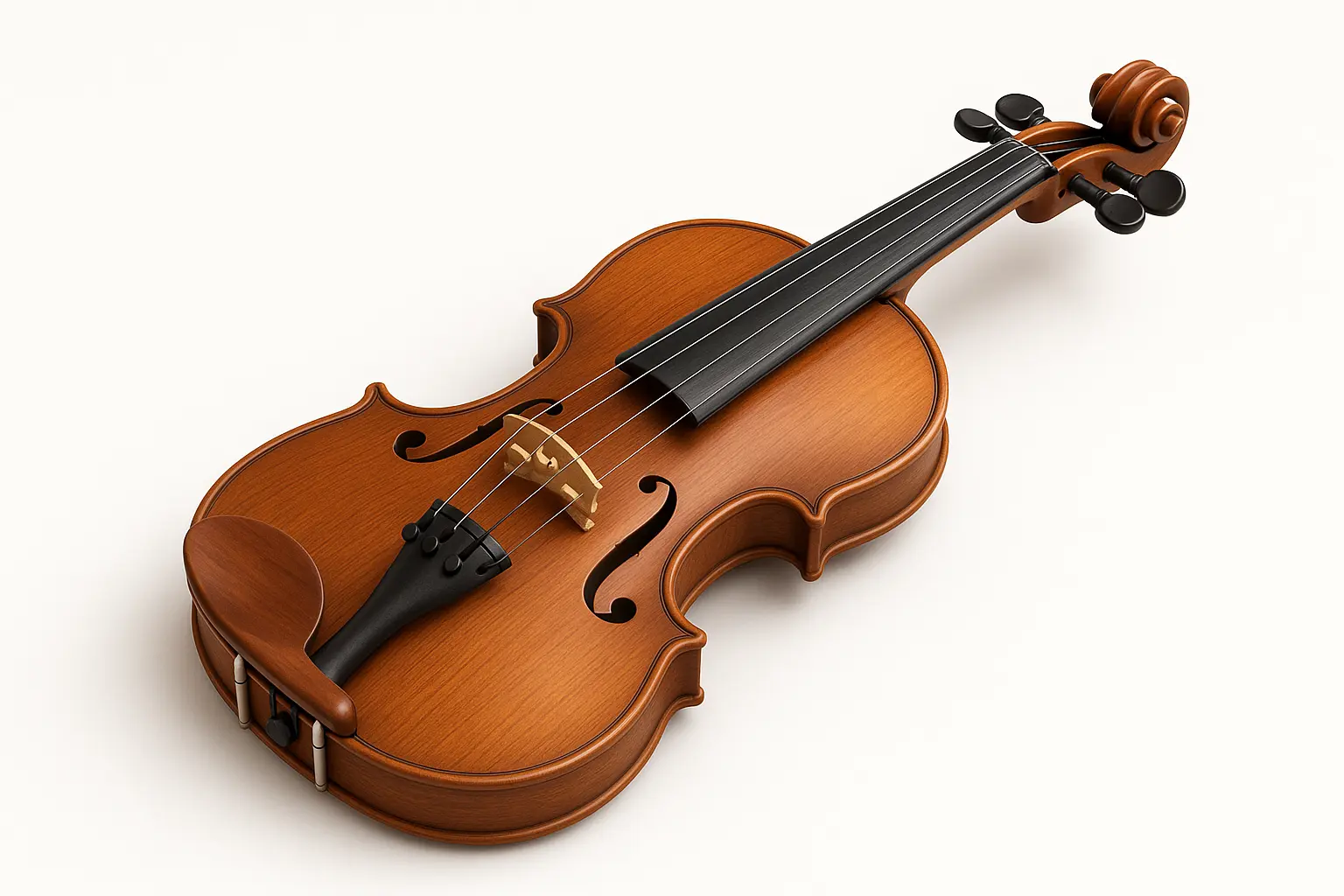 3D skeuomorphic icon template of a wooden violin