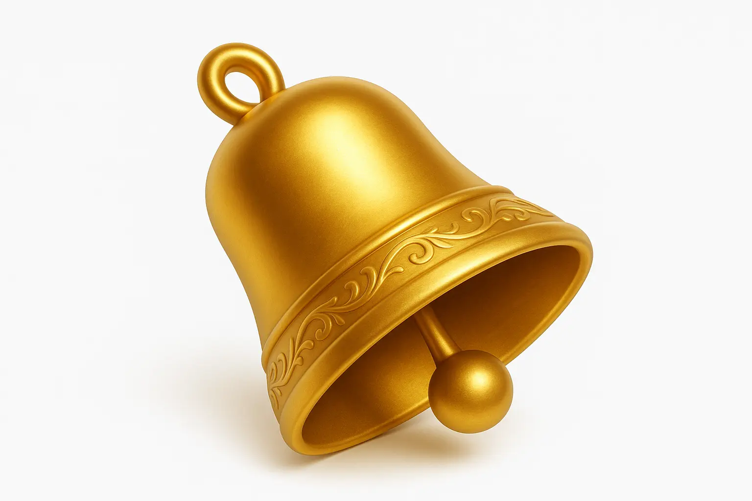 3D skeuomorphic icon template of a golden bell