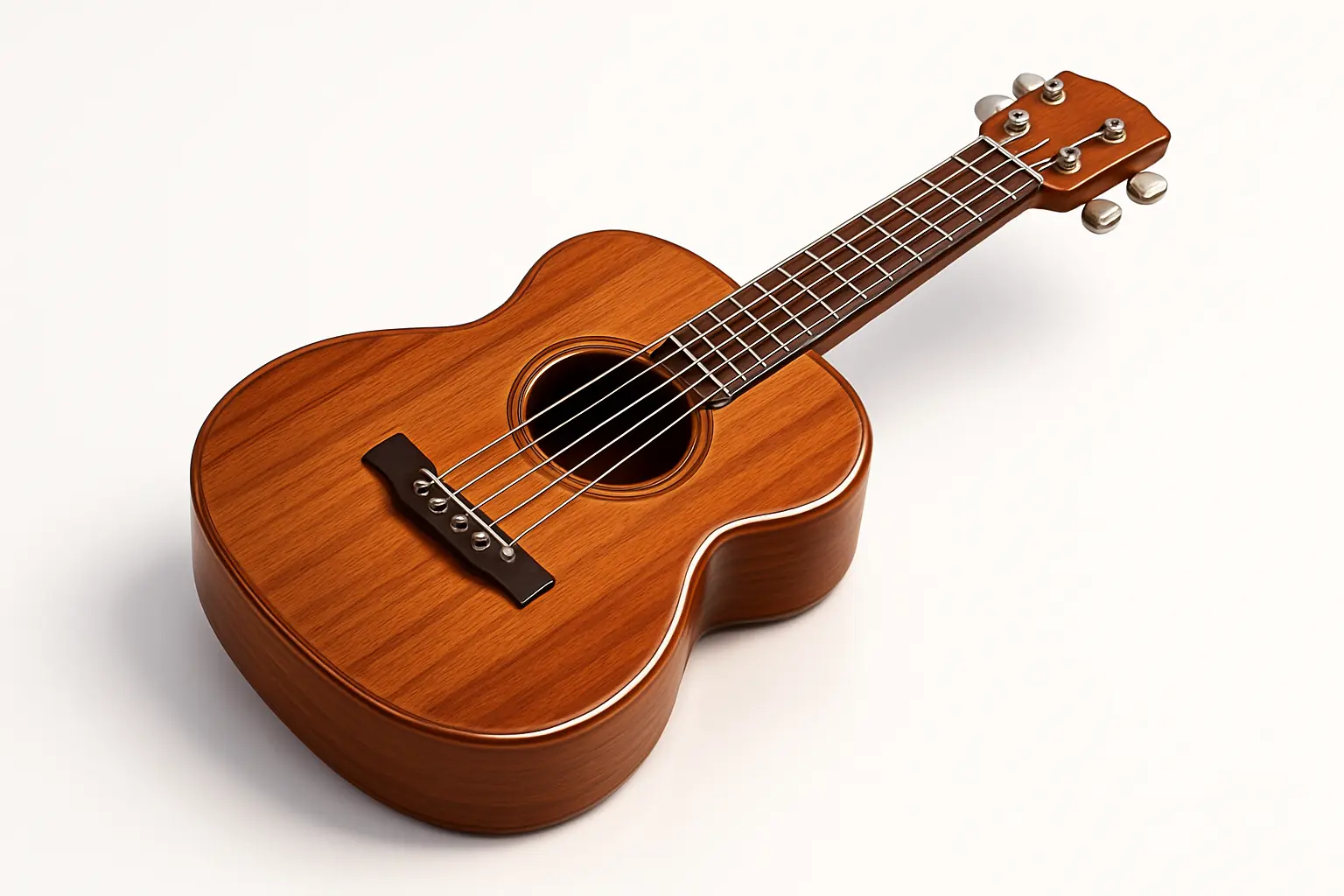 3D skeuomorphic icon template of a wooden guitar