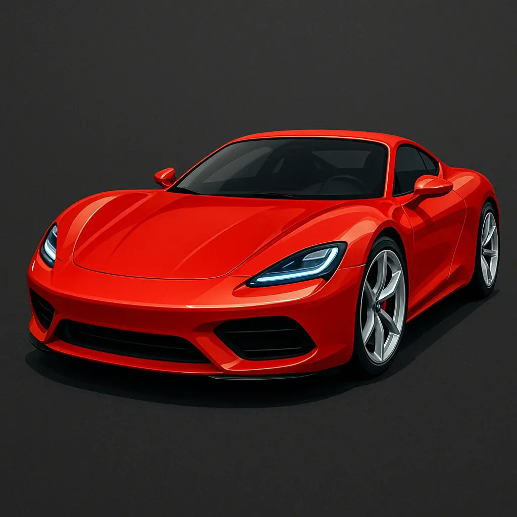 iOS app icon template with glossy red sports car