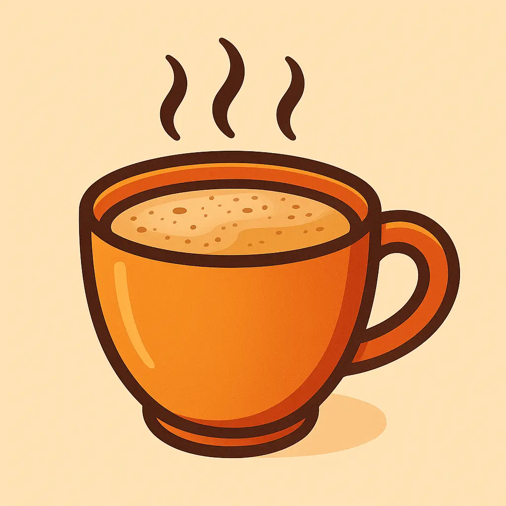 iOS app icon template with steaming coffee cup
