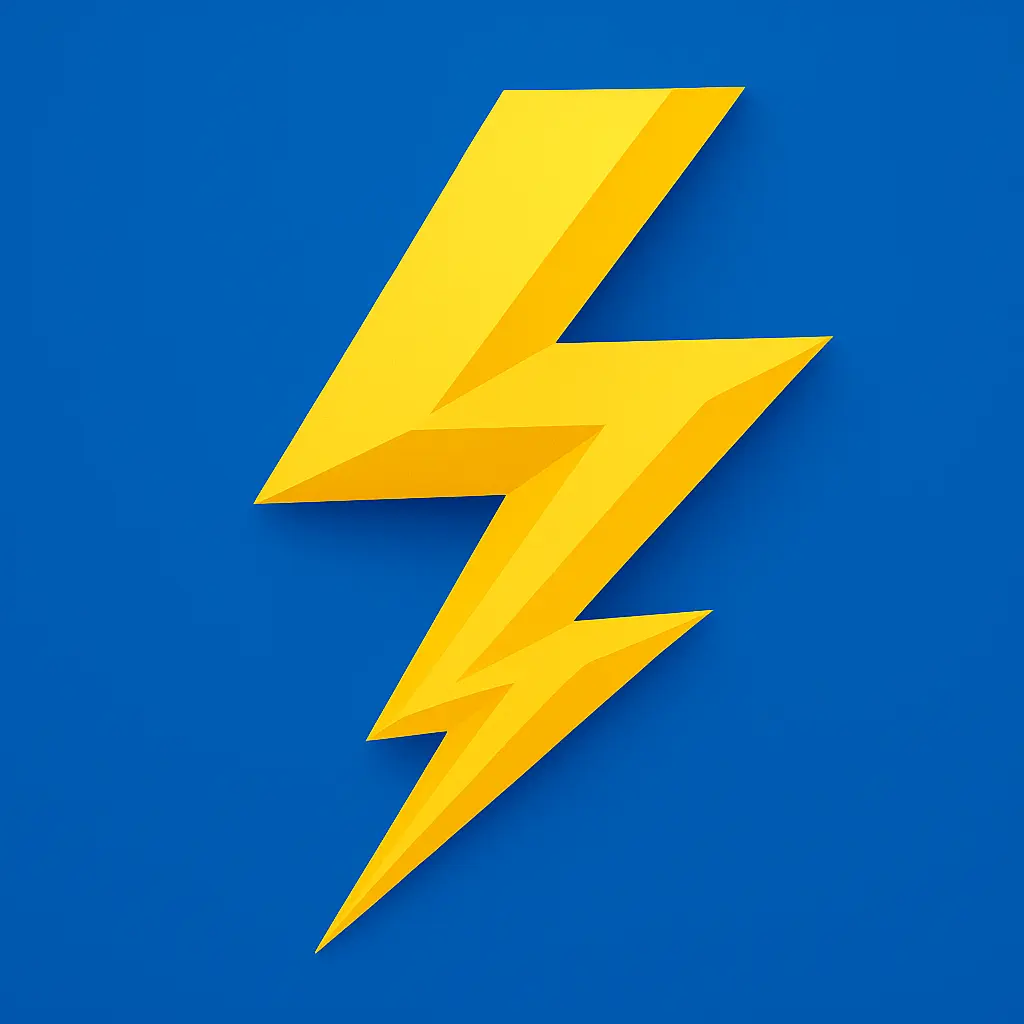 iOS app icon template with yellow lightning bolt