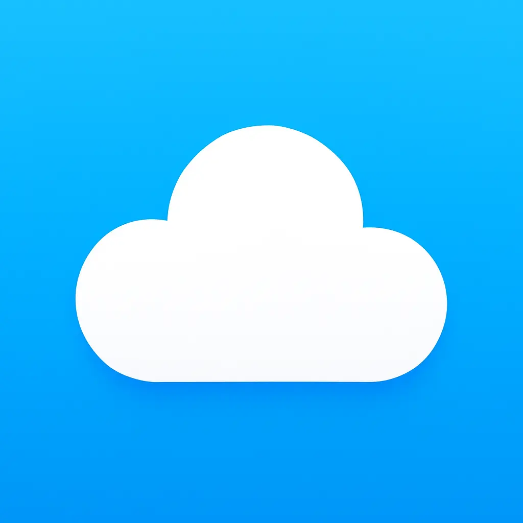 iOS app icon template with soft white cloud