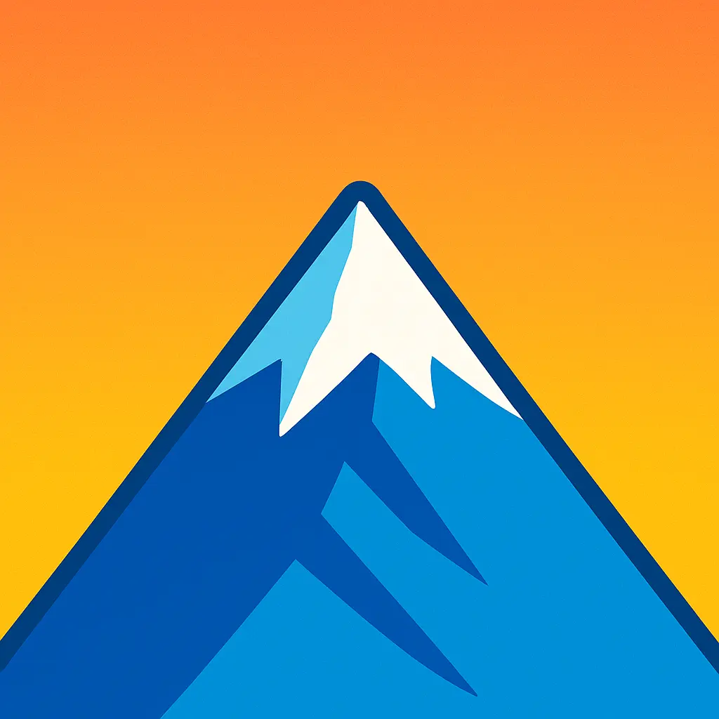 iOS app icon template with snowy mountain peak