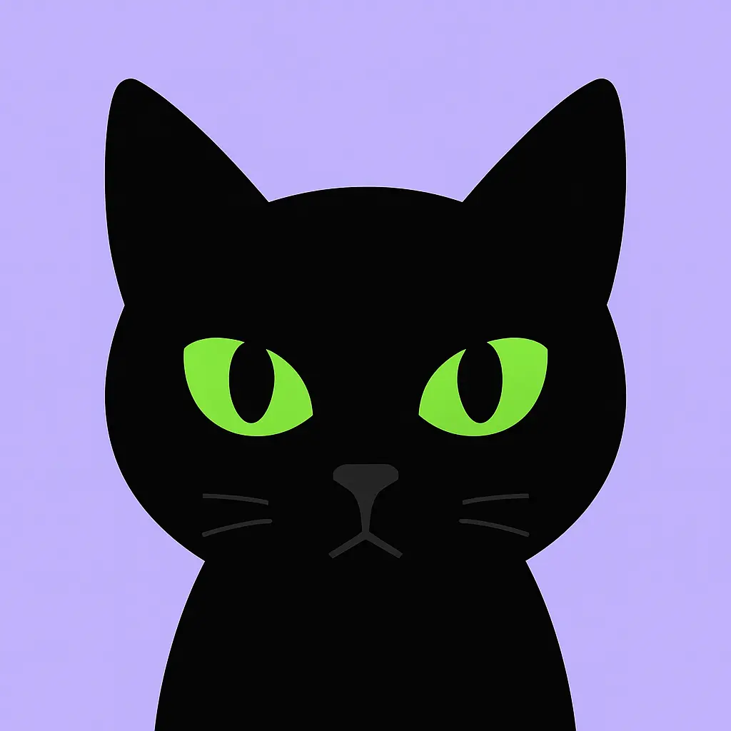 iOS app icon template with black cat face