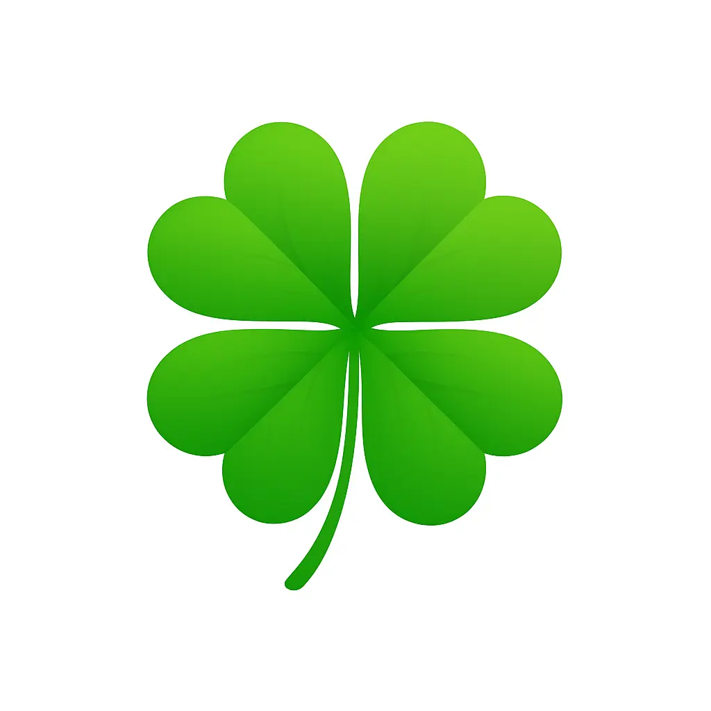 iOS app icon template with four-leaf clover
