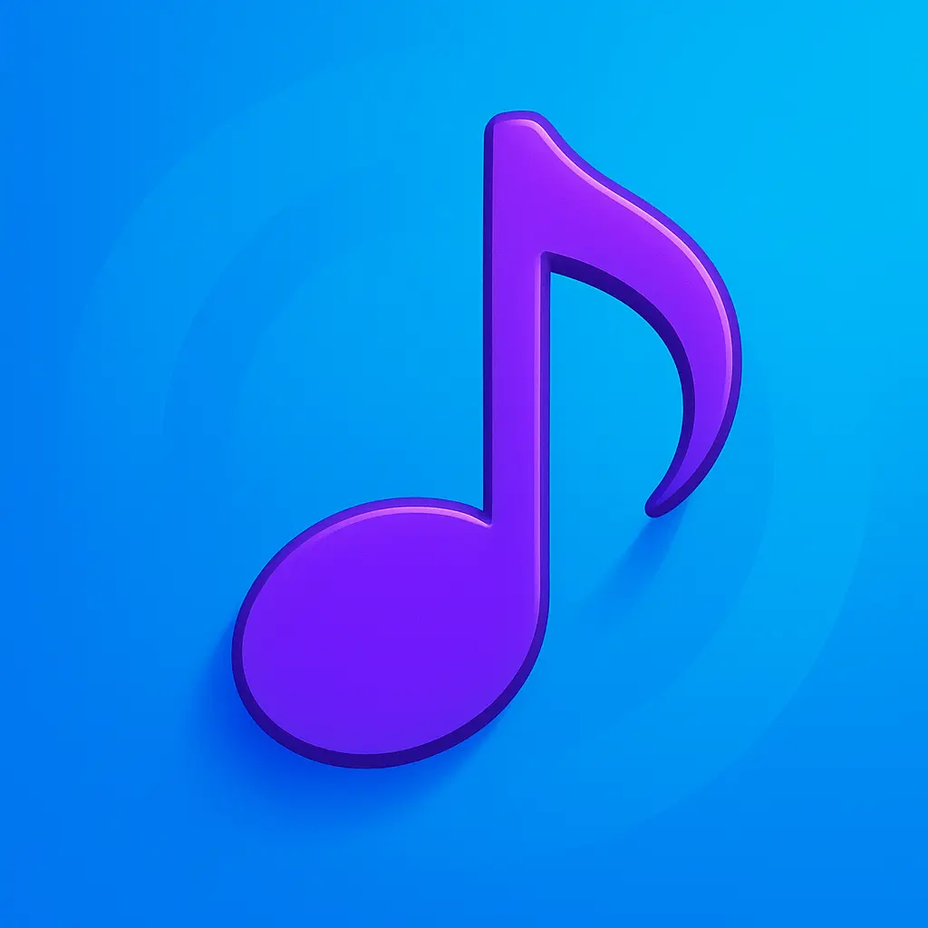 iOS app icon template with purple music note