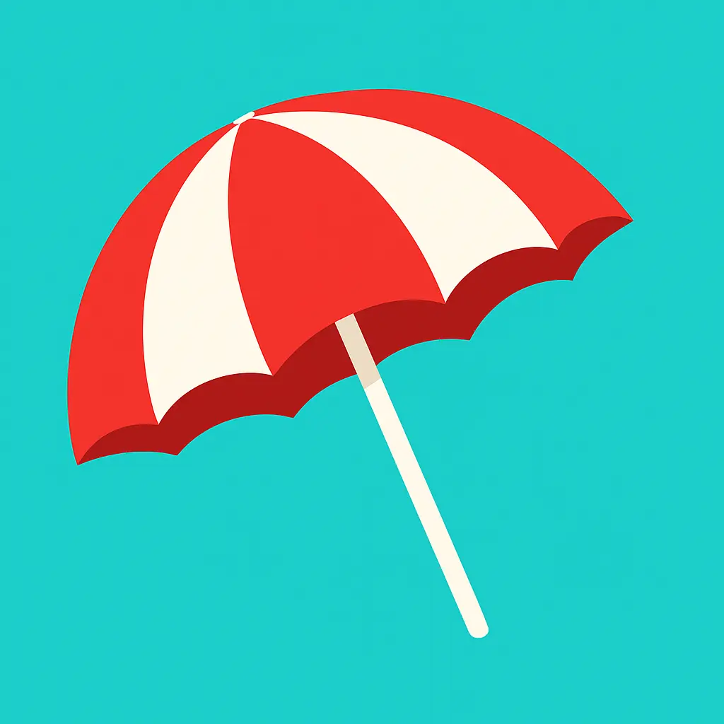iOS app icon template with beach umbrella stripes