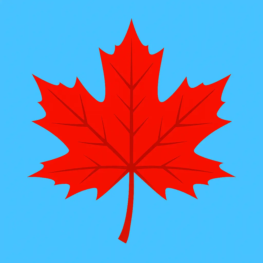 iOS app icon template with red maple leaf