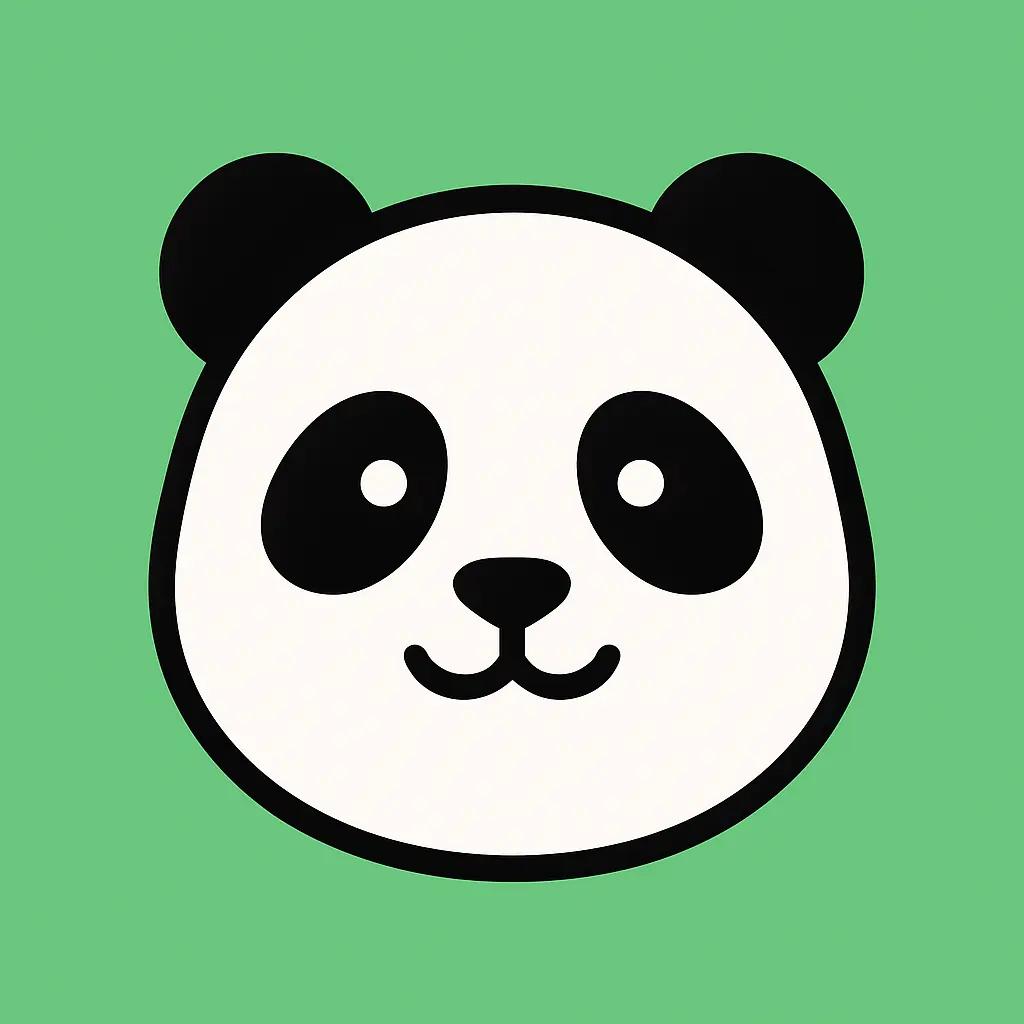 iOS app icon template with simple panda face