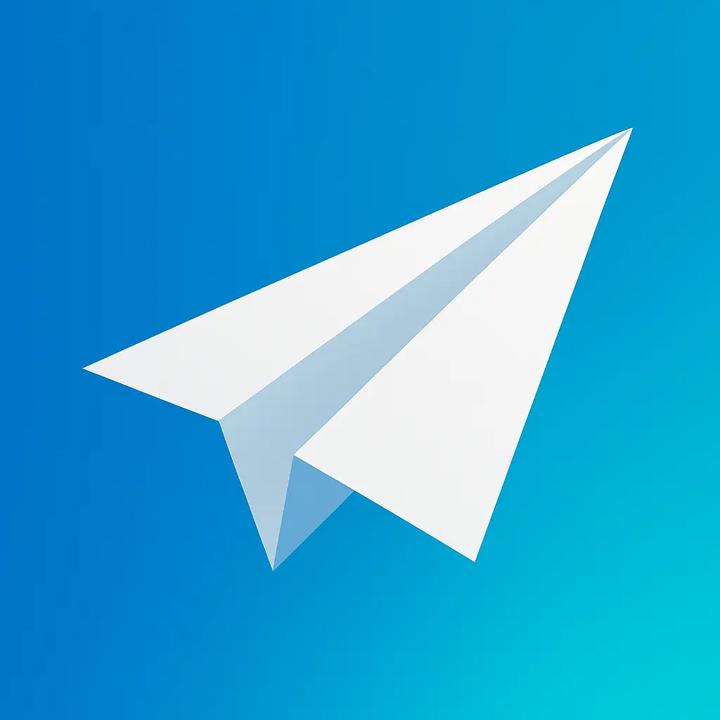 iOS app icon template with white paper airplane