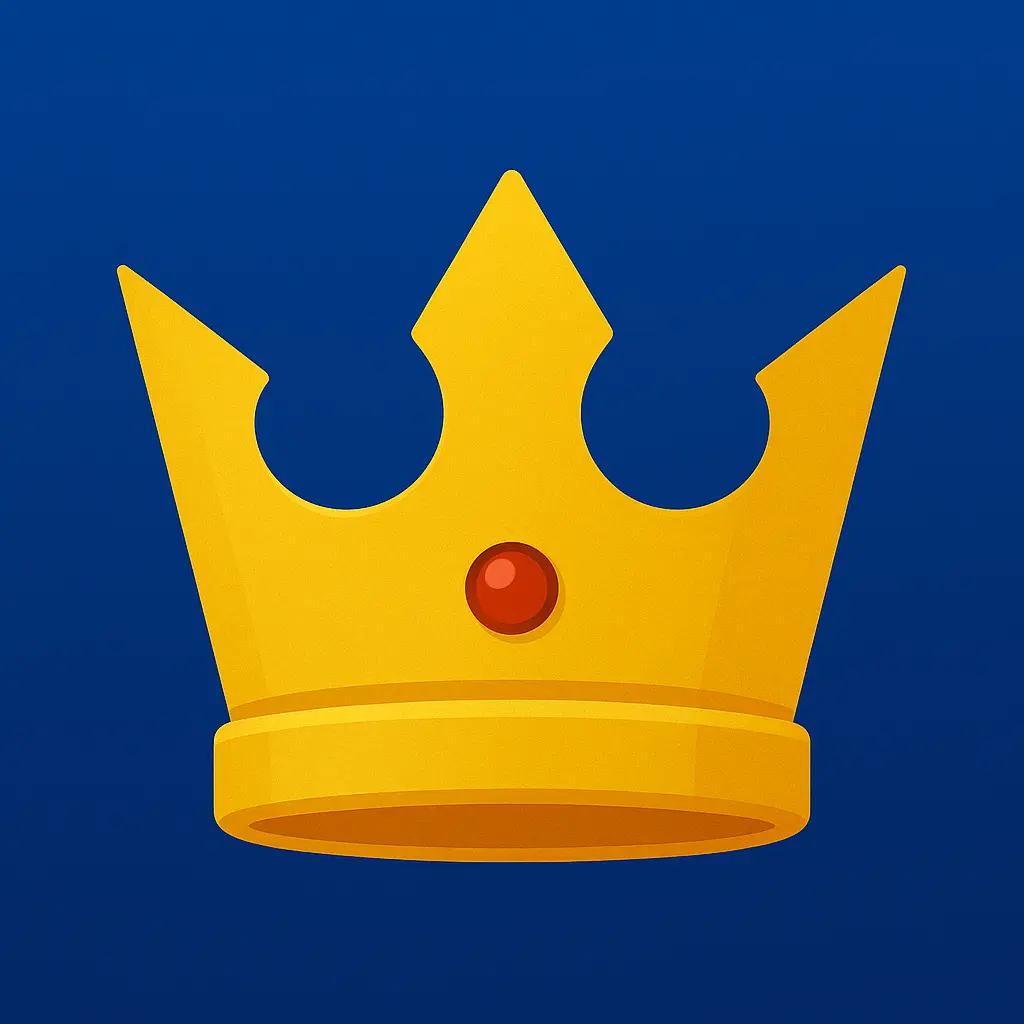 iOS app icon template with golden crown and gemstones