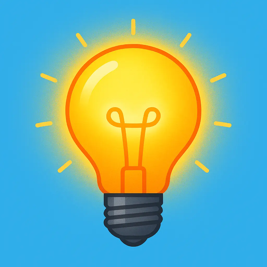 iOS app icon template with glowing yellow lightbulb