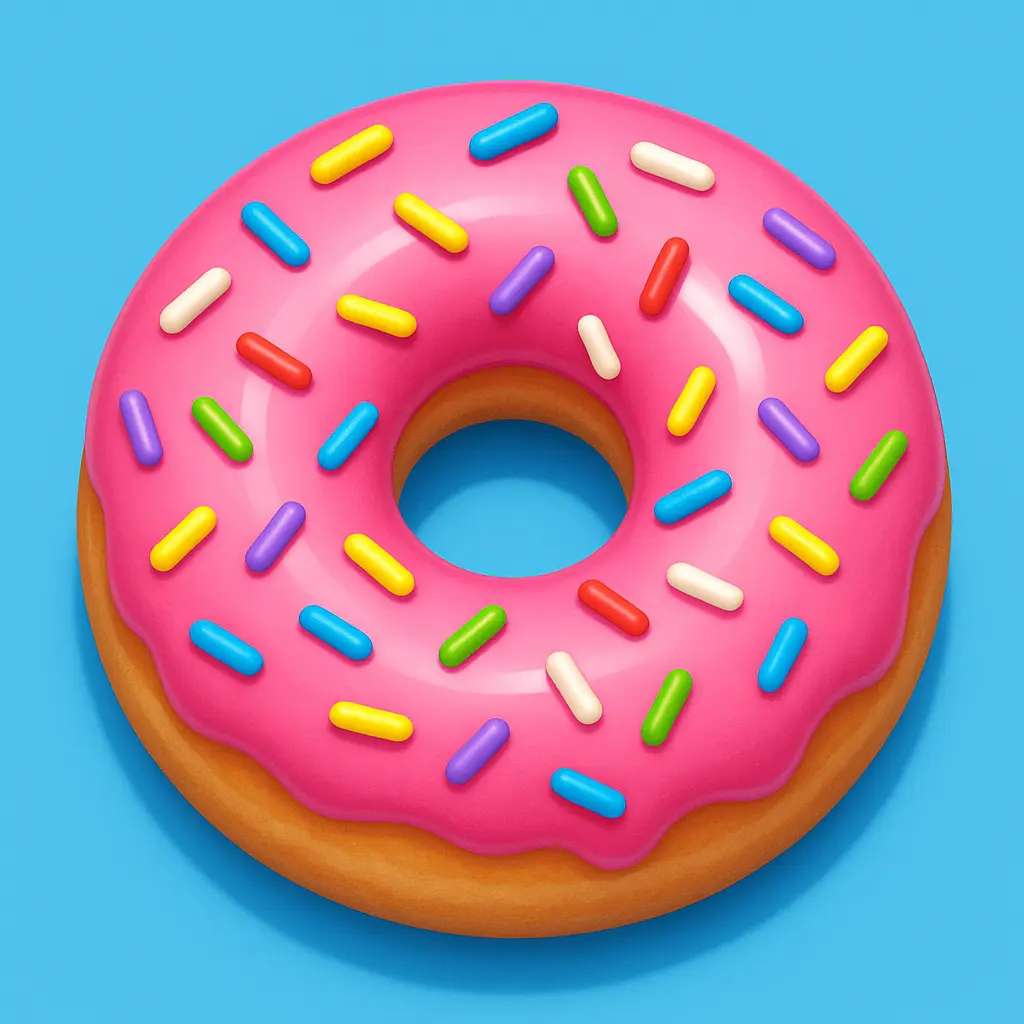 iOS app icon template with pink frosted donut