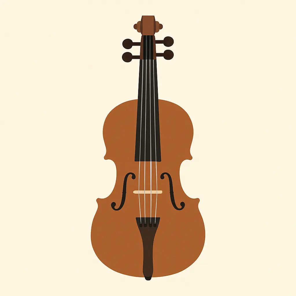 iOS app icon template with brown violin and strings