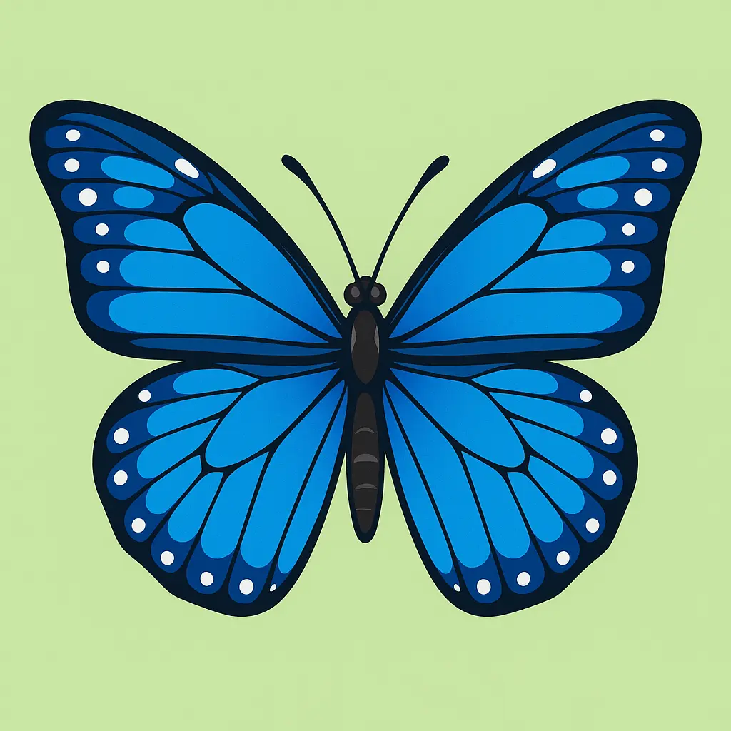 iOS app icon template with blue butterfly and white spots