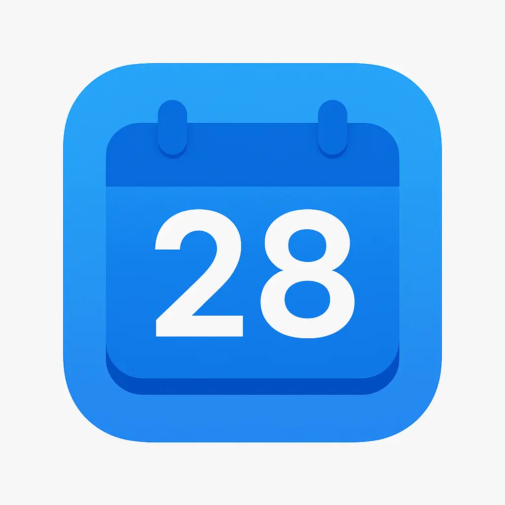 iOS app icon template with blue calendar page