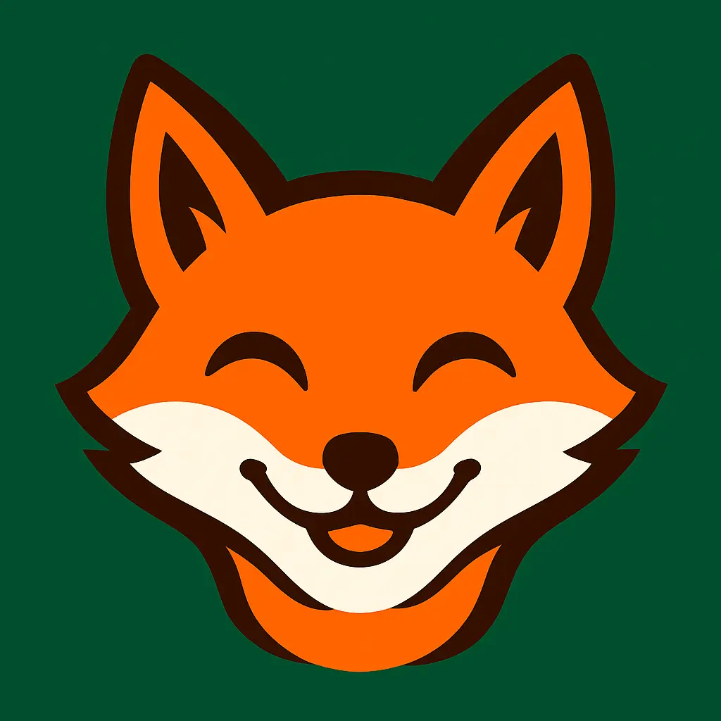 iOS app icon template with stylized orange fox head