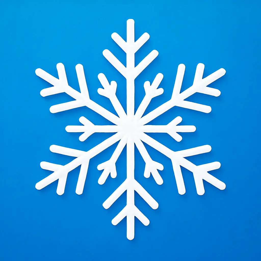 iOS app icon template with detailed white snowflake