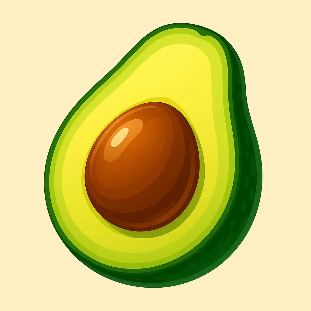 iOS app icon template with green avocado half