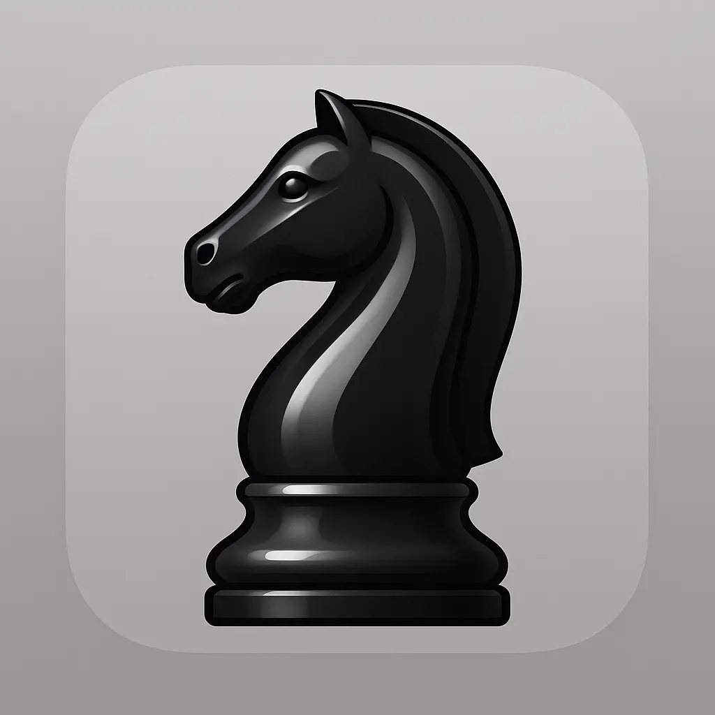 iOS app icon template with chess knight piece