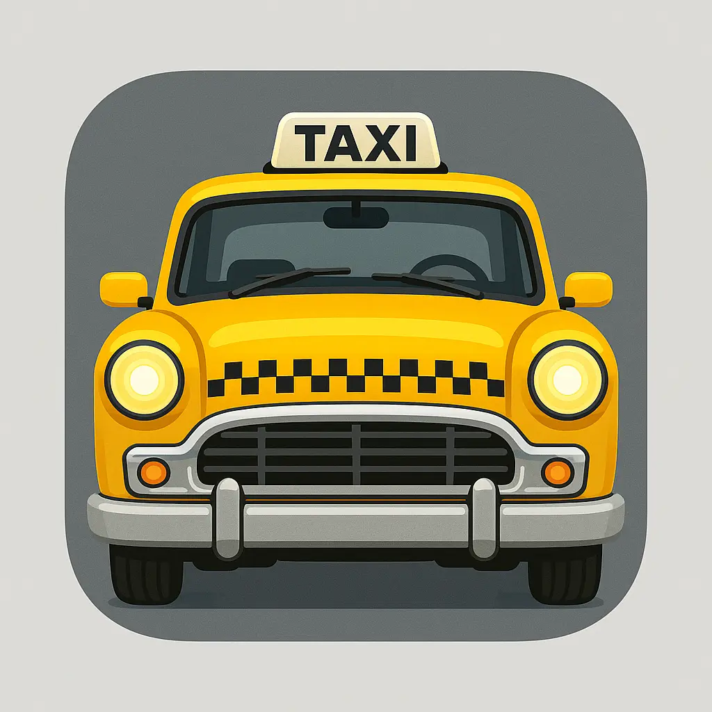 iOS app icon template with classic yellow taxi cab