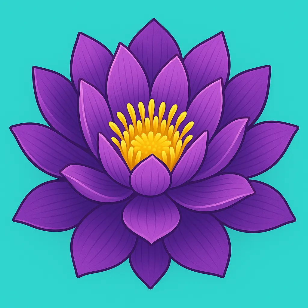 iOS app icon template with purple lotus flower