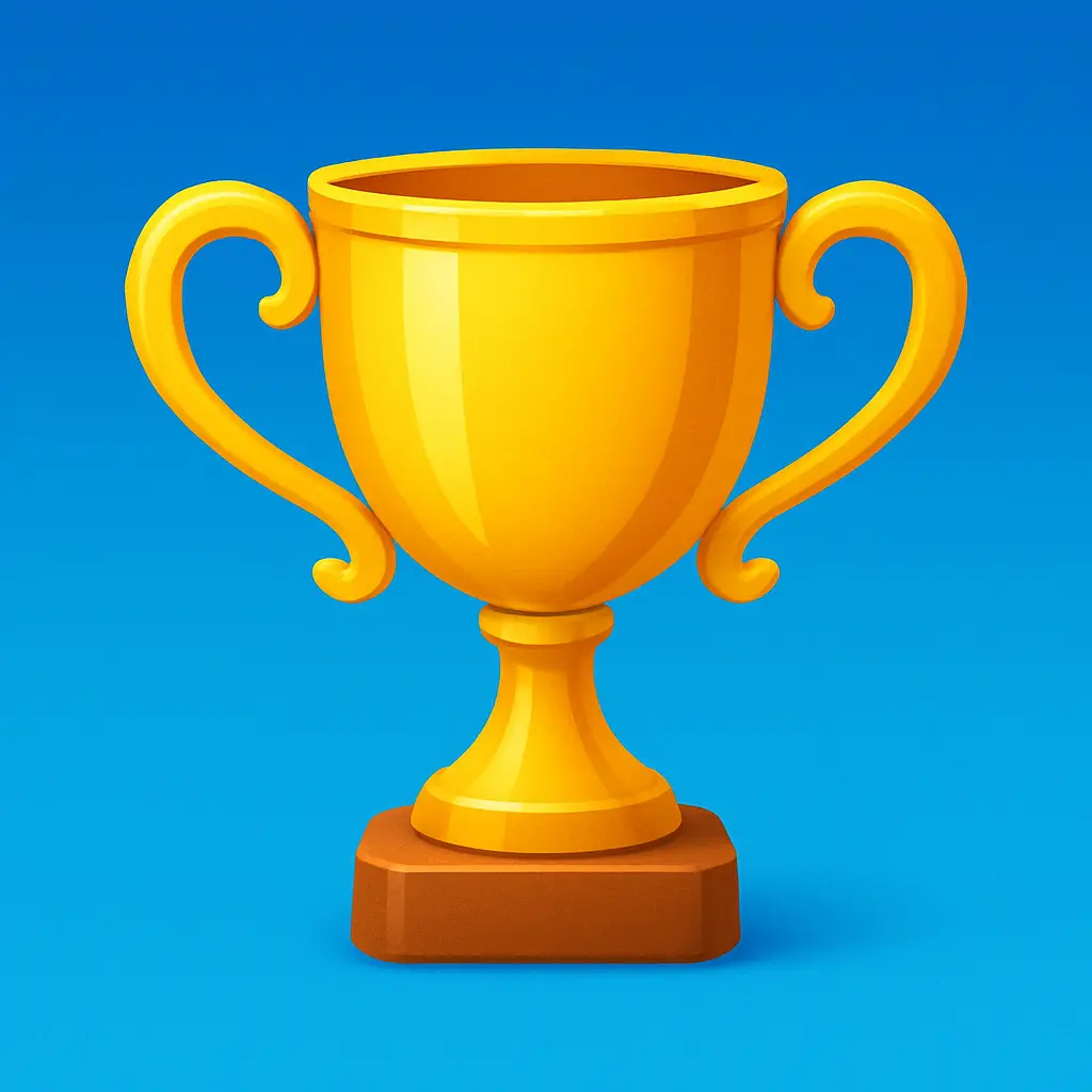 iOS app icon template with golden trophy cup