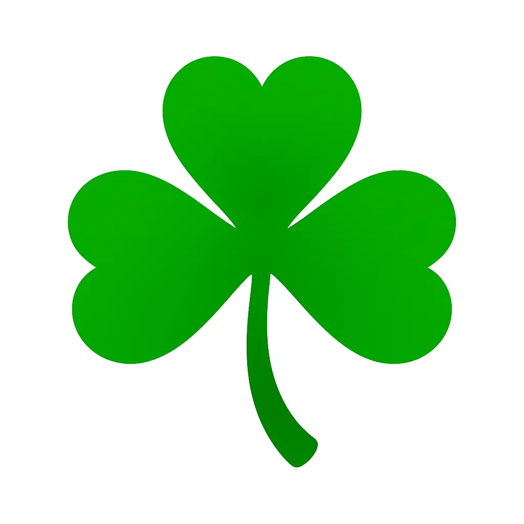 iOS app icon template with green shamrock
