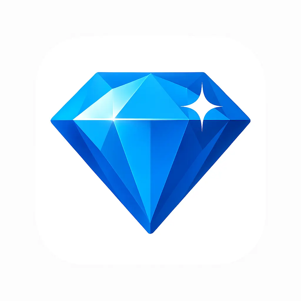 iOS app icon template with glossy blue diamond