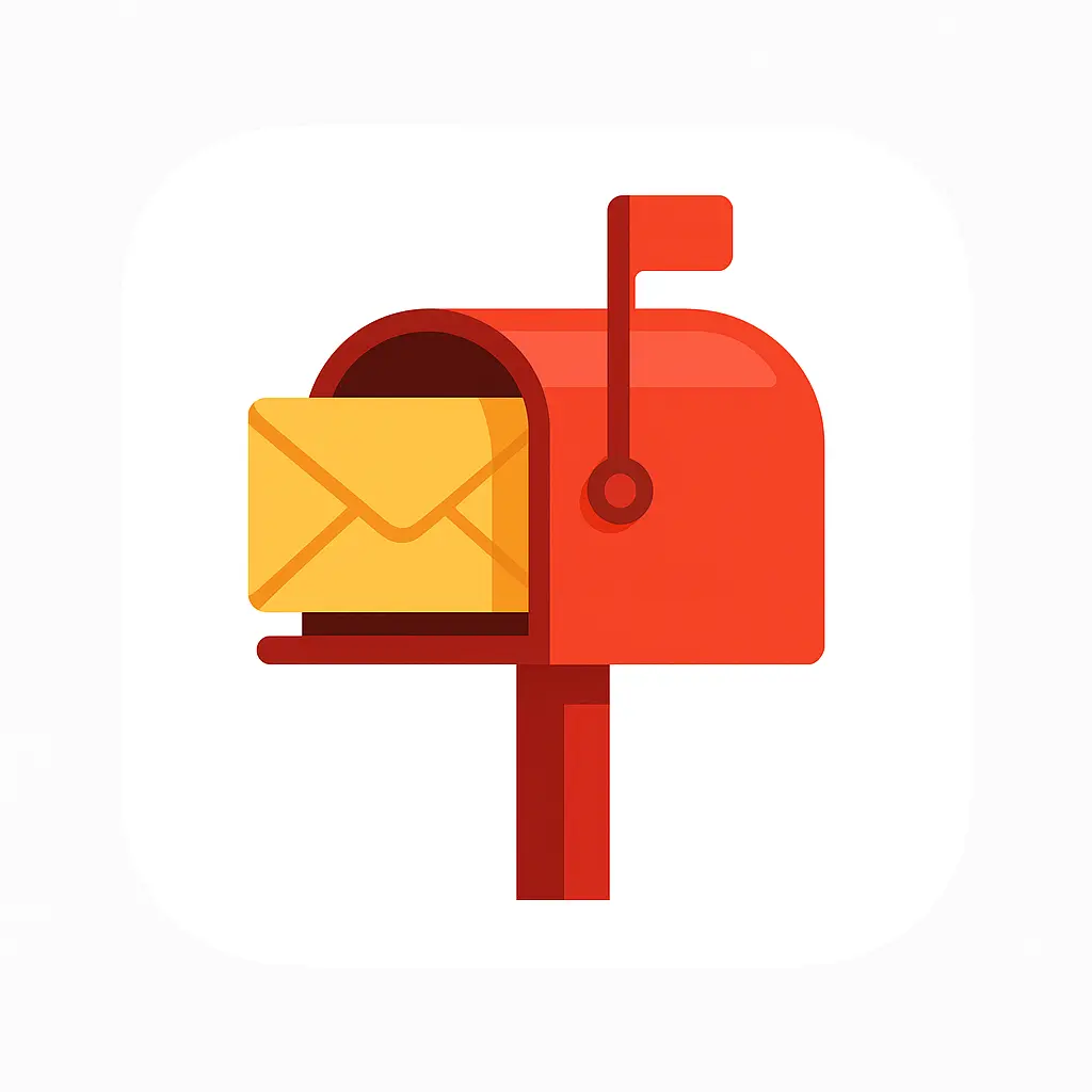 iOS app icon template with red mailbox and envelope