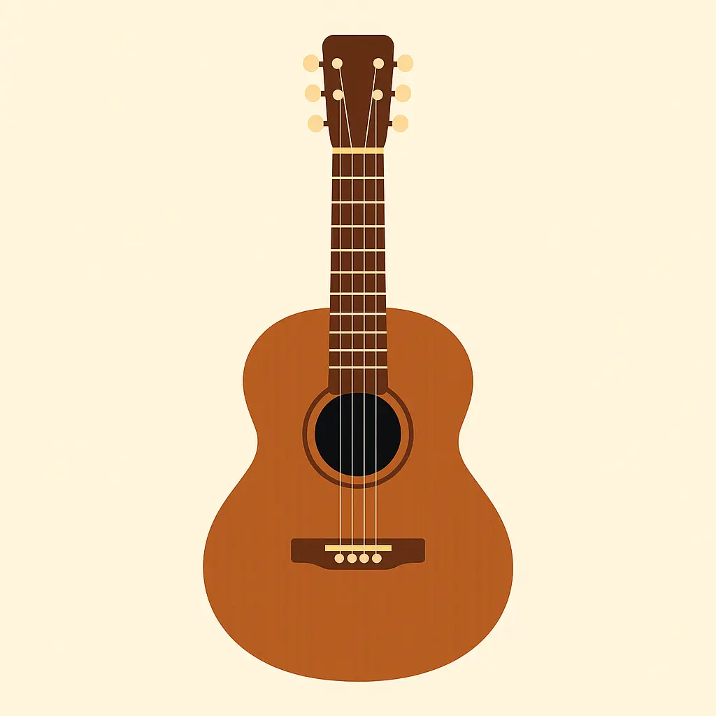 iOS app icon template with brown acoustic guitar