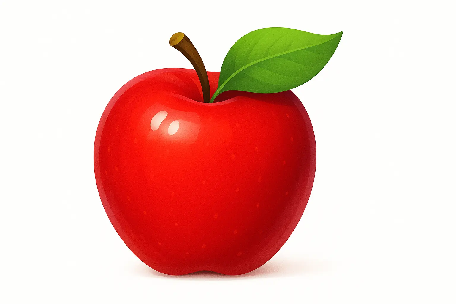 iOS app icon template of glossy red apple on white