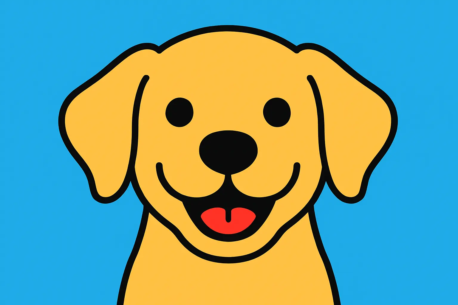 iOS app icon template with golden retriever puppy face