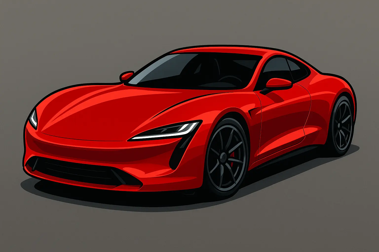 iOS app icon template with glossy red sports car