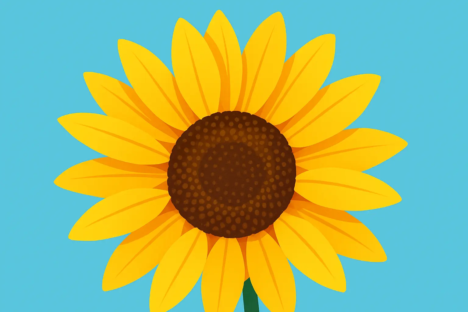 iOS app icon template with sunflower and bold petals
