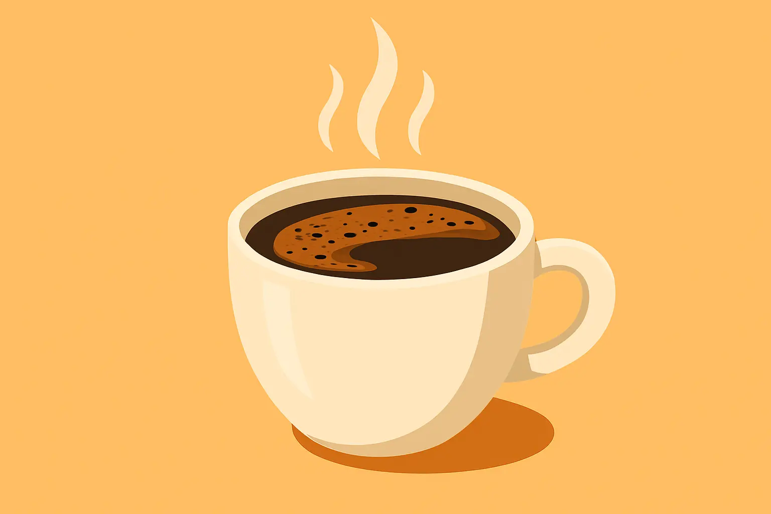 iOS app icon template with steaming coffee cup