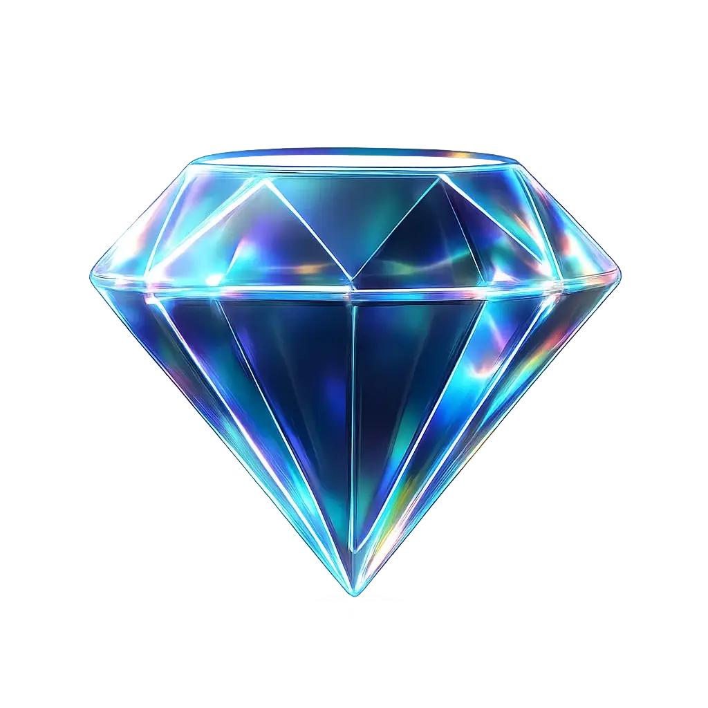 Iridescent Glass 3D Icon template diamond shape
