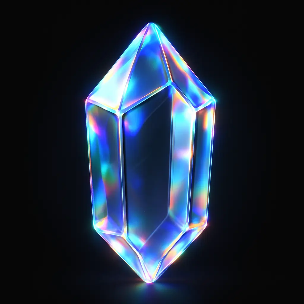 Iridescent Glass 3D Icon template crystal gem