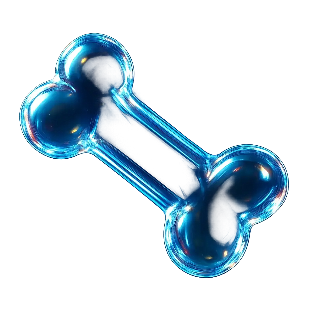 Iridescent Glass 3D Icon template dog bone