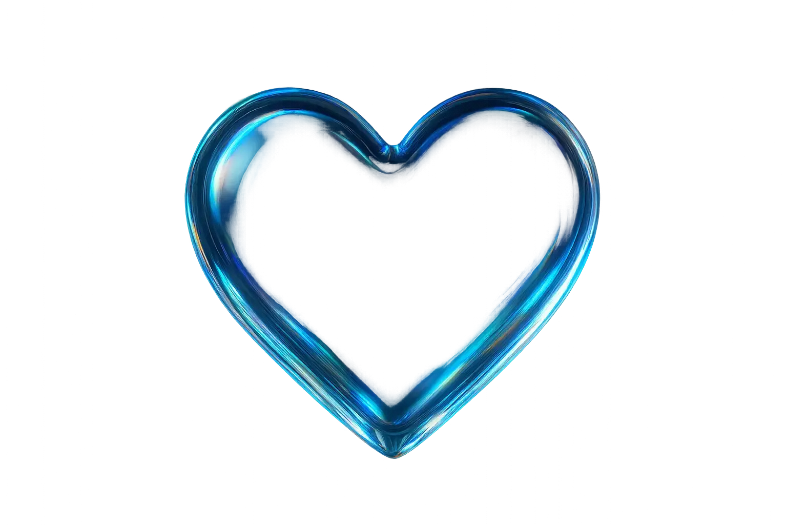 Iridescent Glass 3D Icon template heart symbol