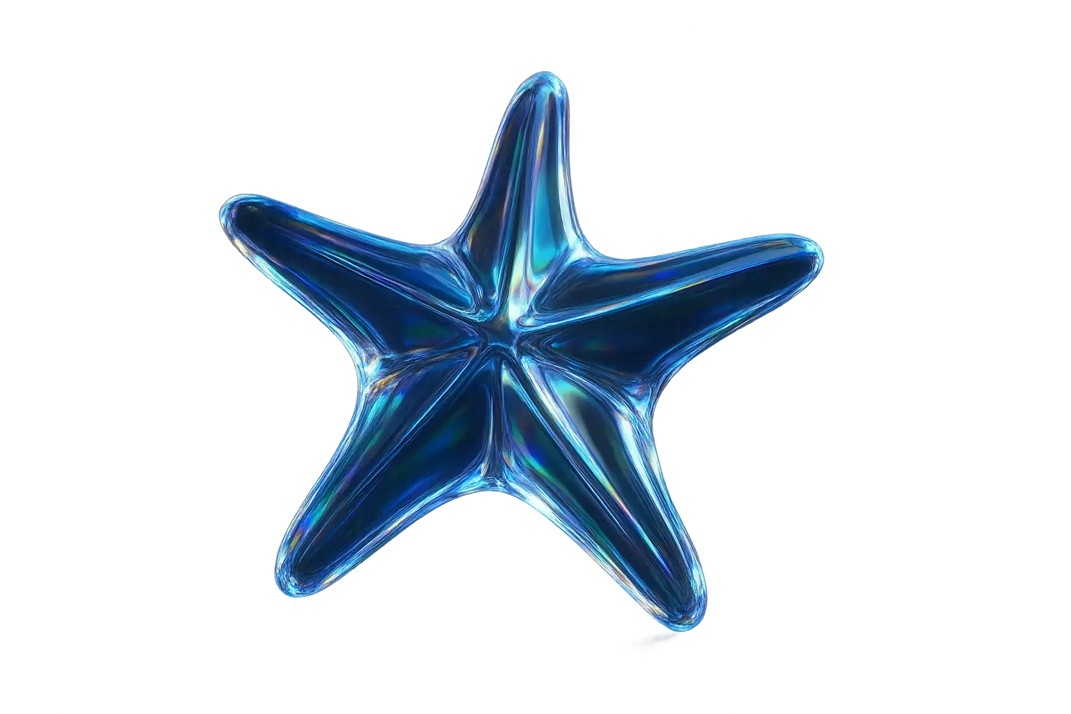 Iridescent Glass 3D Icon template starfish