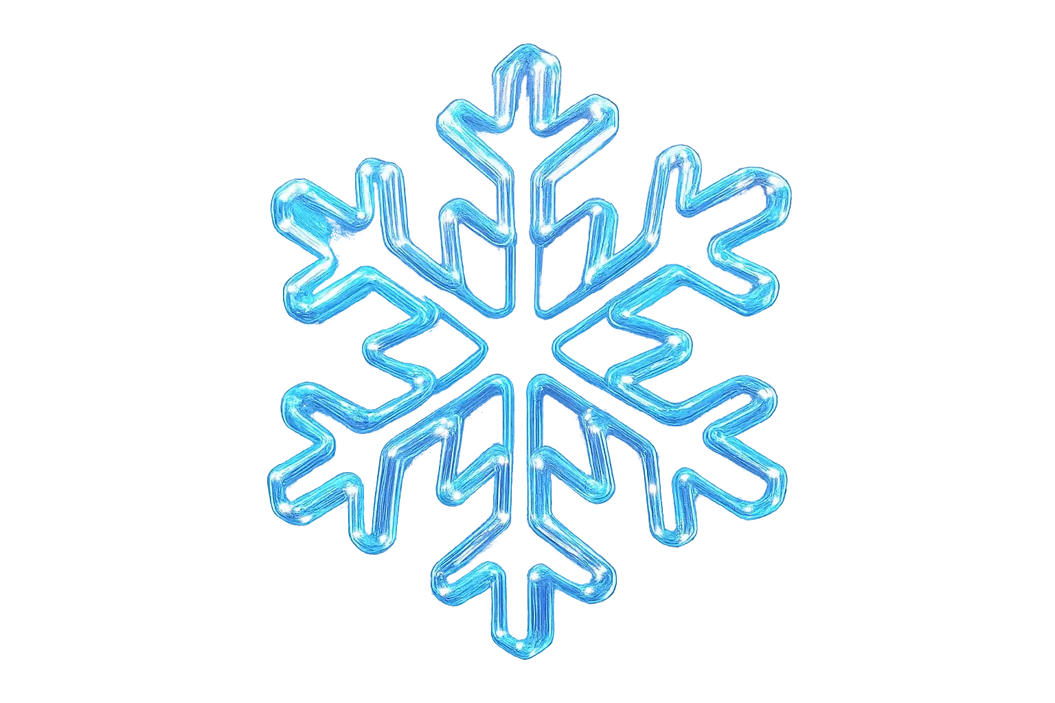 Iridescent Glass 3D Icon template snowflake
