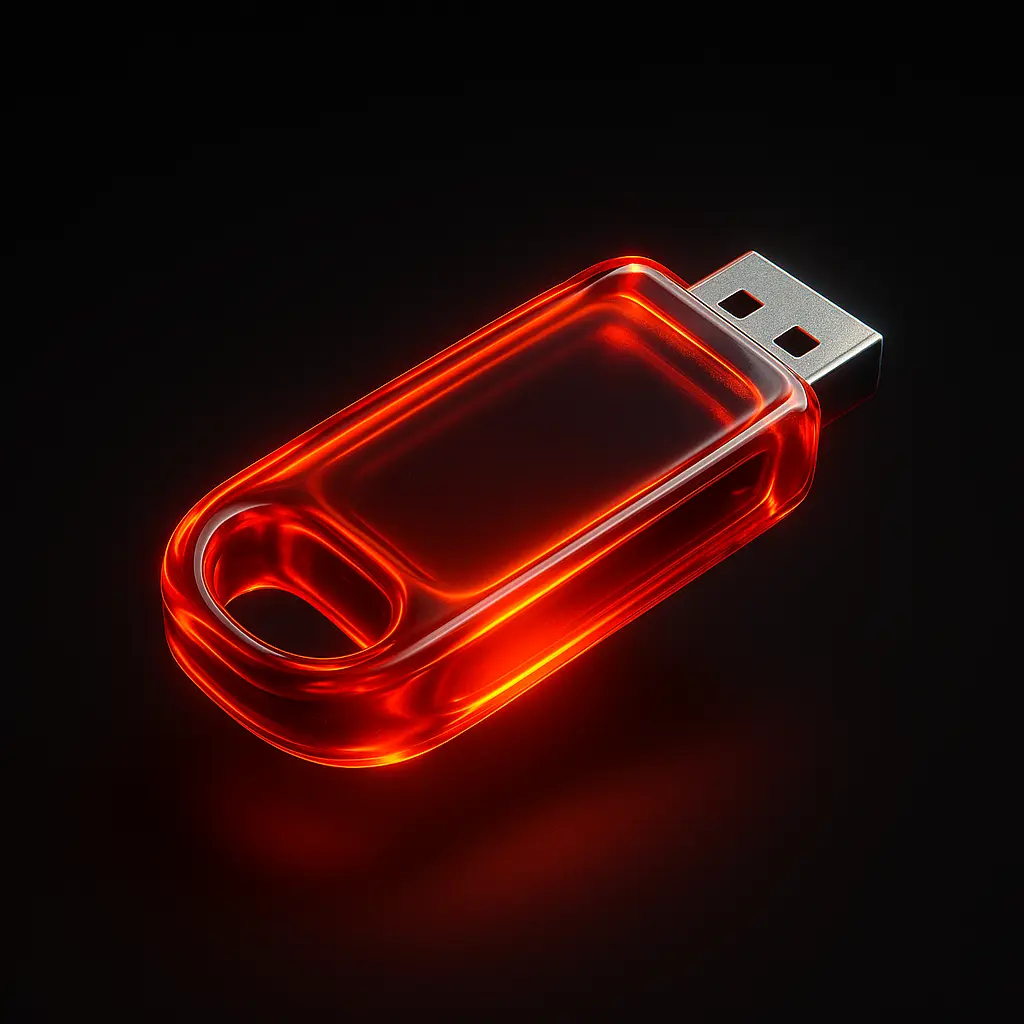 3D Glass-gel Icon template USB flash drive glass red