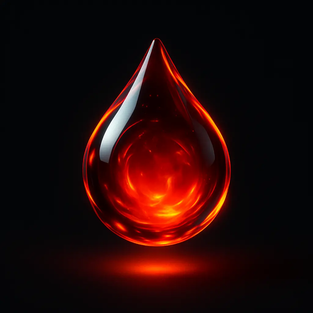 3D Glass-gel Icon template water droplet in red
