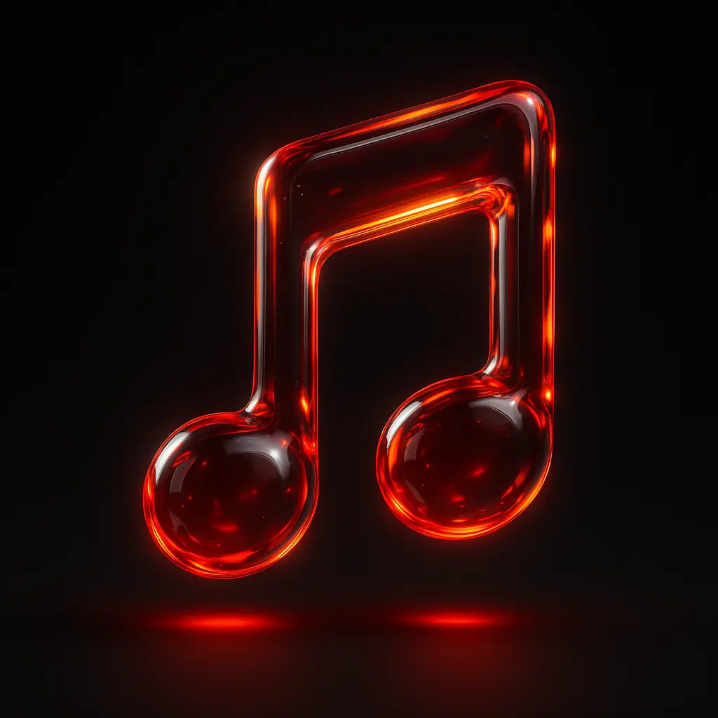 3D Glass-gel Icon template glowing music note icon