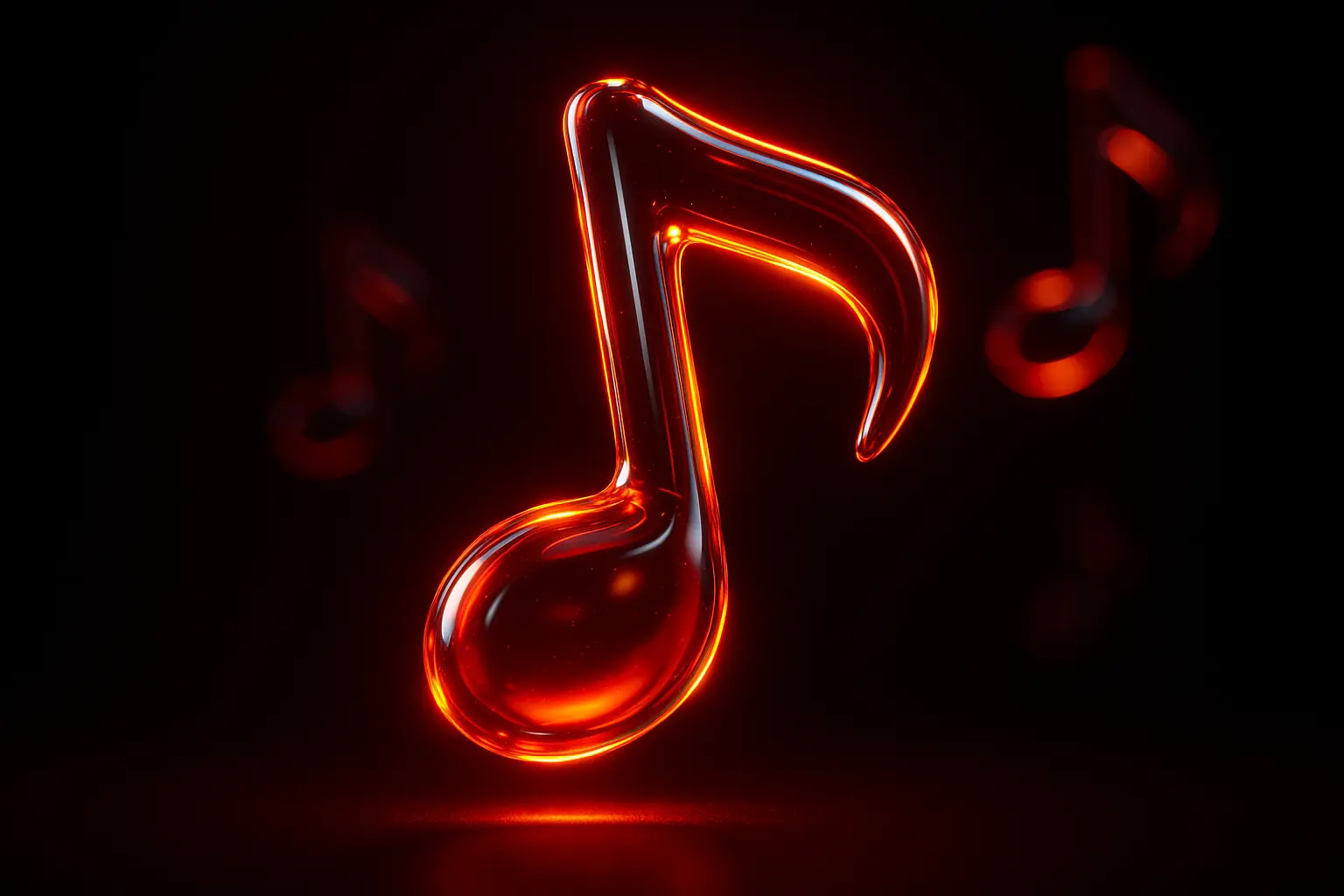 3D Glass-gel Icon template glowing music note icon