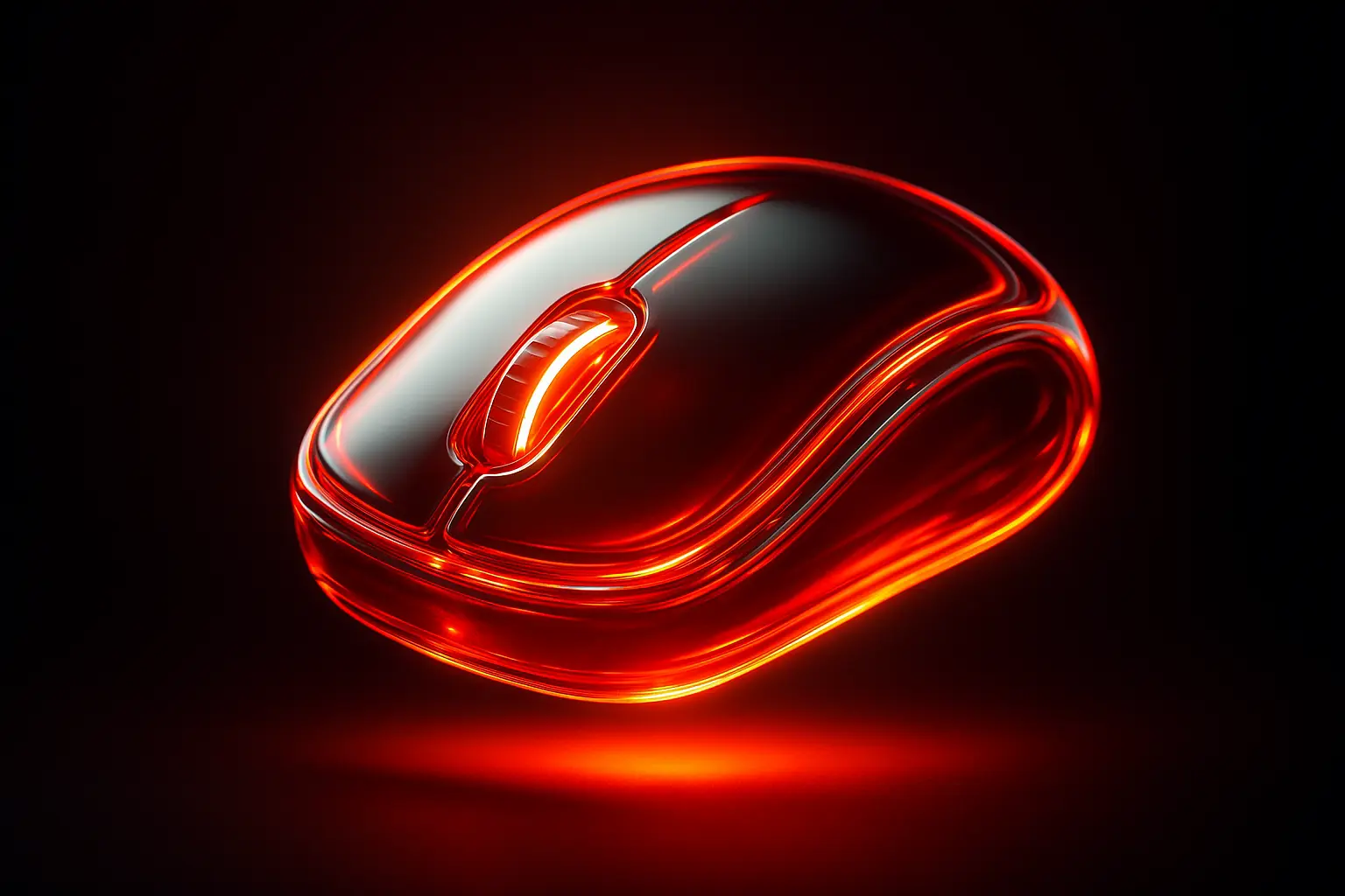 3D Glass-gel Icon template computer mouse red shine