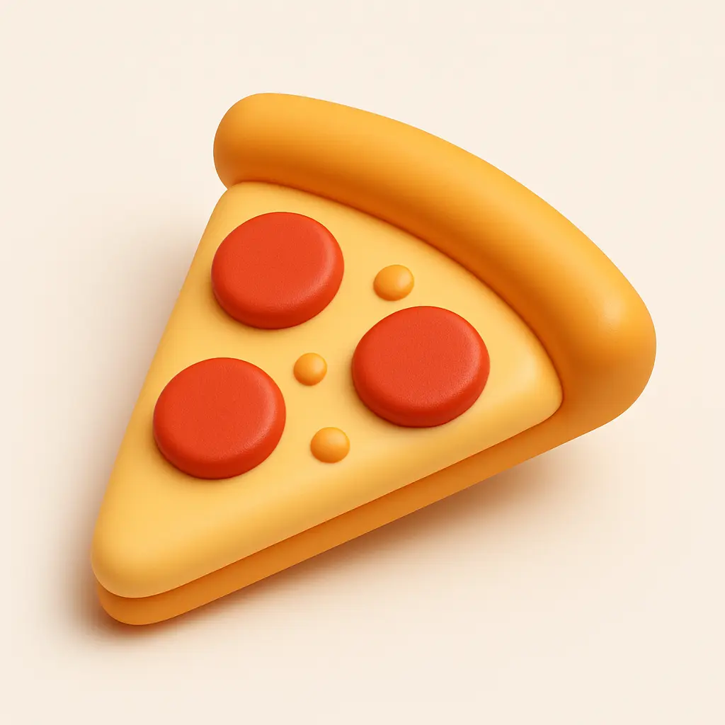 3D emoji icon template of pizza slice