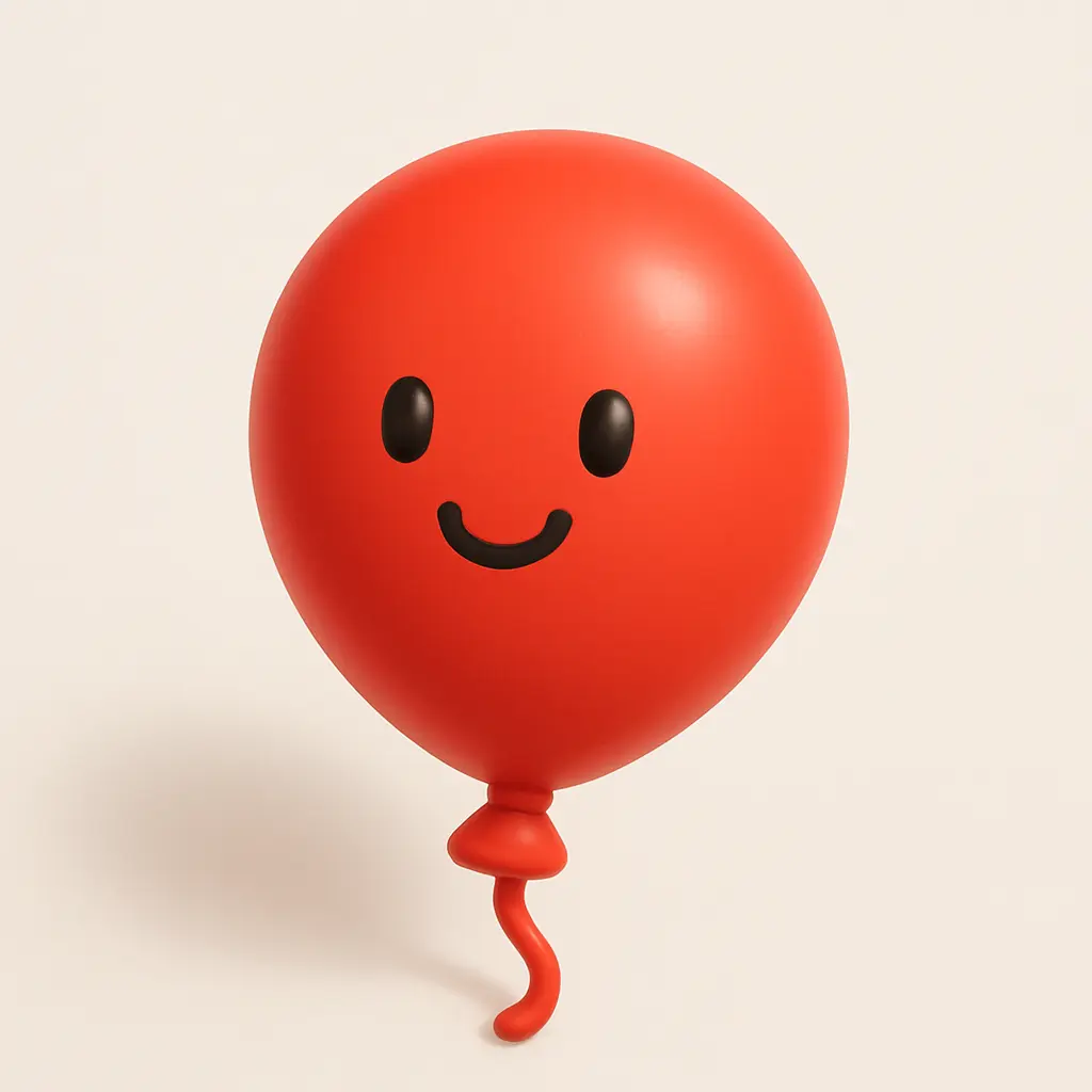 3D emoji icon template of red balloon